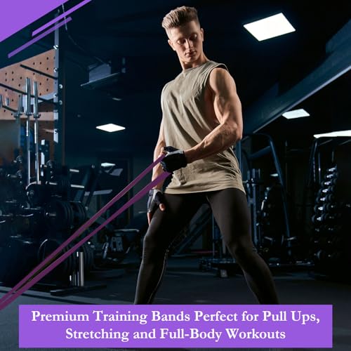Image of 8 Pcs Resistance Bands Pull up Bands Pull up Assistance Bands Exercise Workout Bands for Working Out Muscle Training Physical Therapy Muscle Training Men and Women