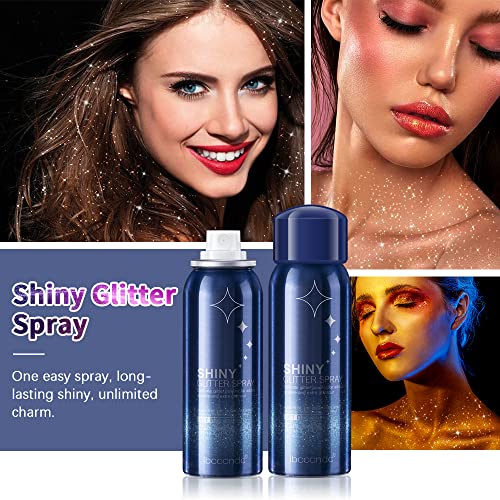 Ibcccndc Glitter Spray For Hair And Body Tiktok, 60Ml Long Lasting Hair And Body Glitter Spray Shimmer Silver Glitter Hairspray For Party (1) #TOP1
