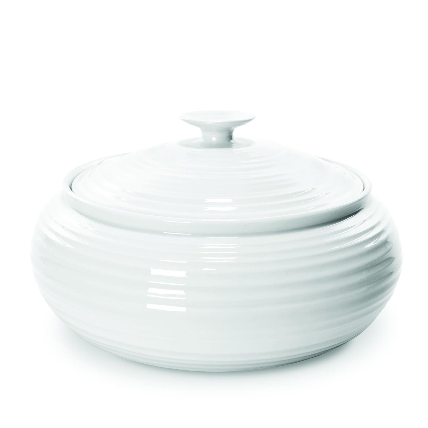 Portmeirion Sophie Conran Low Casserole, Porcelain, White, 28 x 28 x 16.3 cm