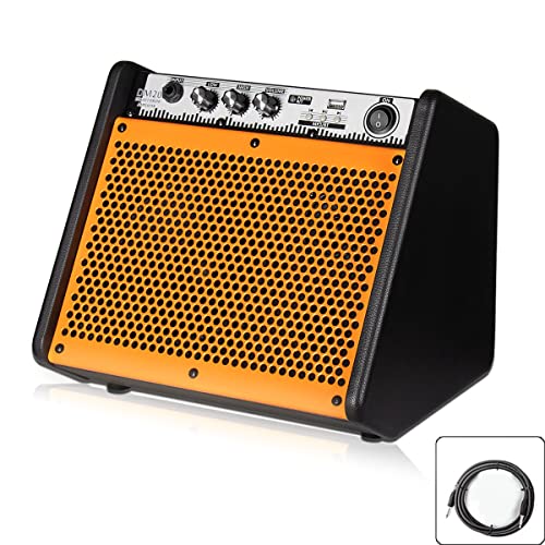 Image of Coolmusic Drum Amplifier 20W, Wireless Electric Drum Speaker Keyboard Amp, Mini DM20 Portable for Home Practice (Orange)
