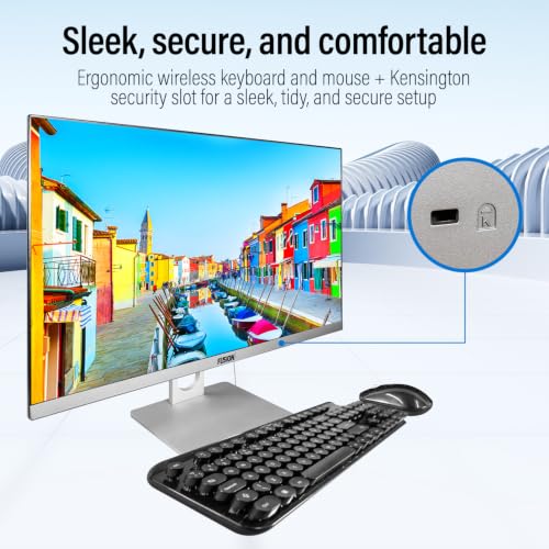 Image of Fusion5 23.8 inch Full HD All in One PC Desktop Computer - 16GB RAM, 512GB SSD, i3-1215U 6-Core Processor up to 4.40 GHz, Windows 11, HDMI, USB 3.0 - AIO PC with Wireless Keyboard, Mouse, 3MP Web Camera
