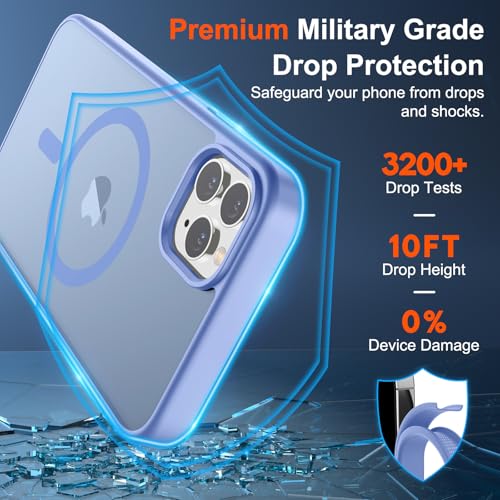 Image of SUPFINE Magnetic for iPhone 11 Pro Max Case Blue Purple | (Compatible with MagSafe)(Military Grade Drop Protection)Shockproof Translucent Matte Phone Cover