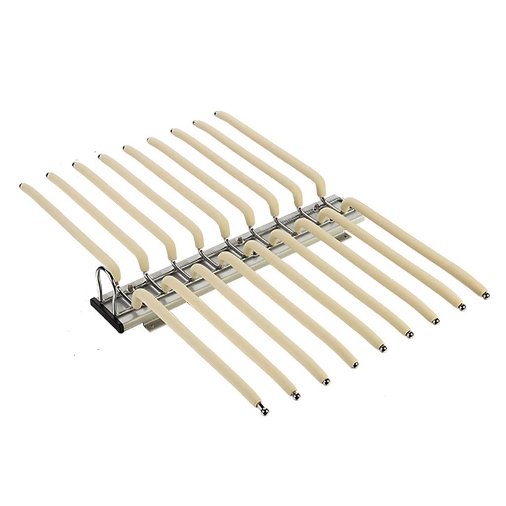 Armadio Push-Pull Portapantaloni da 18 Pantaloni, Guida Scorrevole per Riporre Sciarpe Estraibili, Portaoggetti per Armadietto Profondità 47Cm Larghezza 64Cm/Bianco