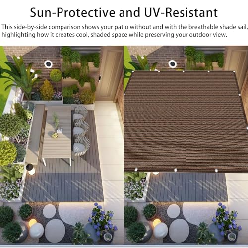 Voile d'ombrage 105x480 cm en HDPE marron résistant pour balcon