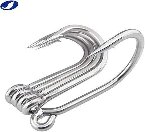 Miniatura 8 de OCEAN CAT Gancho de pesca clásico de acero inoxidable con puntos de compensación de pulpo, anzuelos de pesca para pesca en agua salada y agua dulce