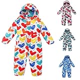 Ski Suits for Kids Fashion Colorful Hooded Zipper Windproof Jumpsuits Boys Girls Winter Warm Comfy Ski (A, 8-9 Years)