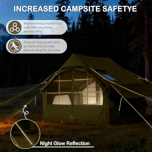 Image of Inflatable Tents for Camping,Easy Blow Up Tent with Hand Pump,4 Seasons Waterproof Air Inflatable Camping Tent House for Family Weekend Camping