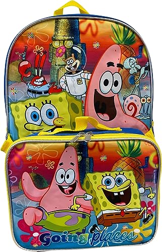 Ruz Conjunto de mochila infantil licenciada Group de 40,6 cm com lancheira removível, Multicor, One Size, Bob Esponja