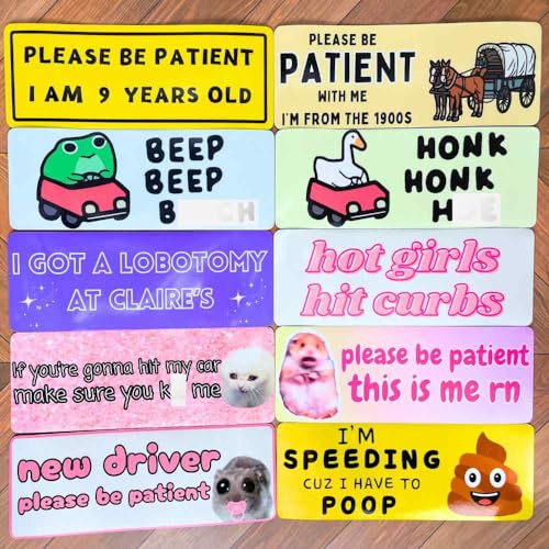 Yj Premiums 10Pc Funny Car Bumper Magnet Fun Magnetic Magnets Sticker Decal Prank For Cars Truck Adults Hot Girls Hit Curbs New Driver Please Be Patient Beep Honk Poop Joke Novelty Accessories Gifts thumb #4