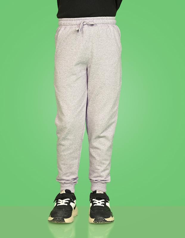 Image of Nusyl Solid Cotton Track Pants for Boys | Premium Soft Flow Joggers | Comfortable Relaxed Fit with Ribbed Cuffs | 2-16 Years | Multiple Colors