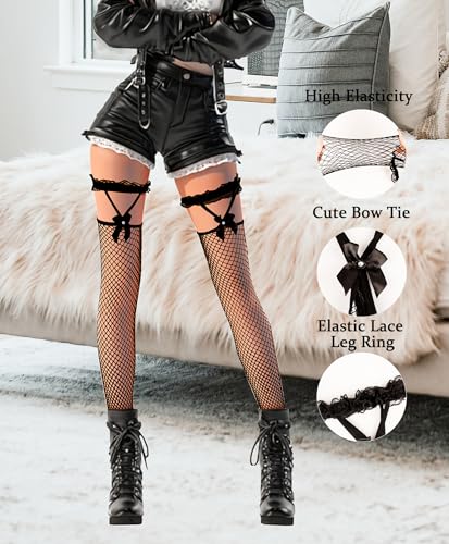 Lace Top Fishnet Stockings Women Tight Hosiery Sexy Thigh High Pantyhose2