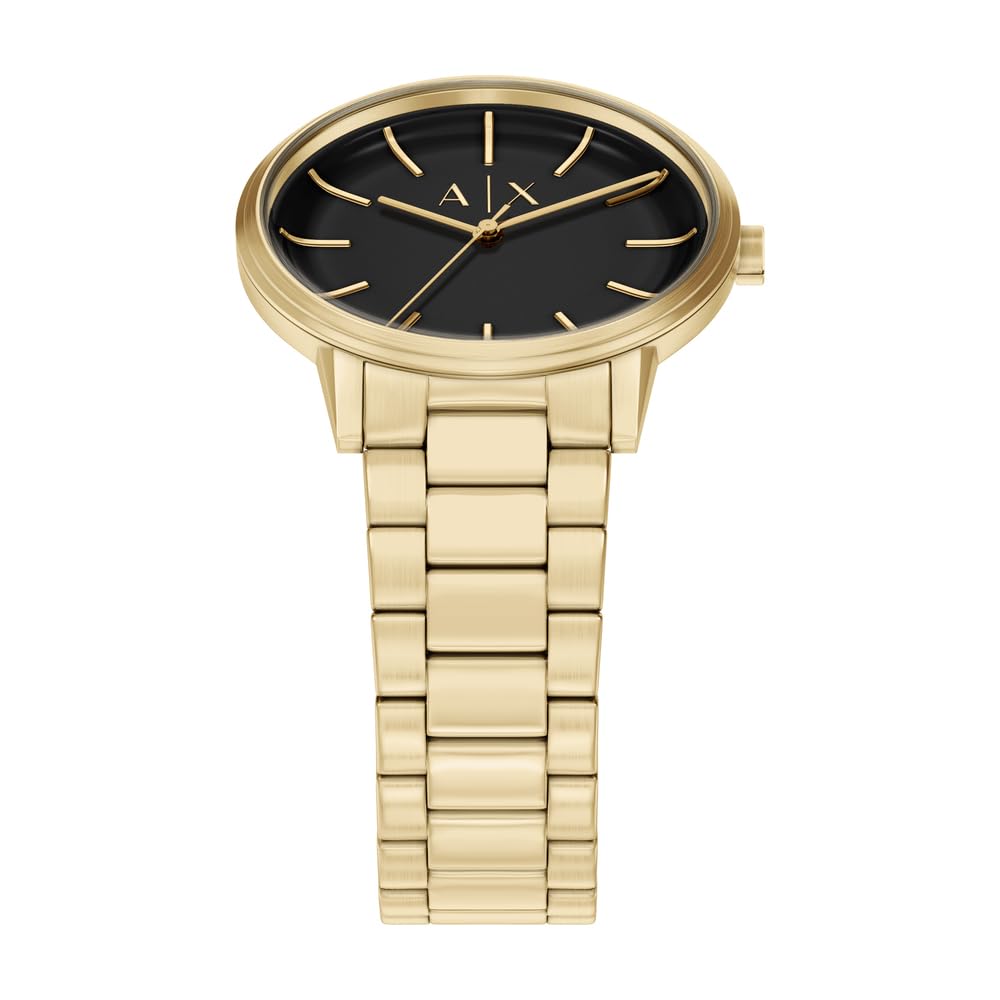 Armani Exchange Orologio da Uomo 42MM in Acciaio Inossidabile Color Oro, AX7178SET
