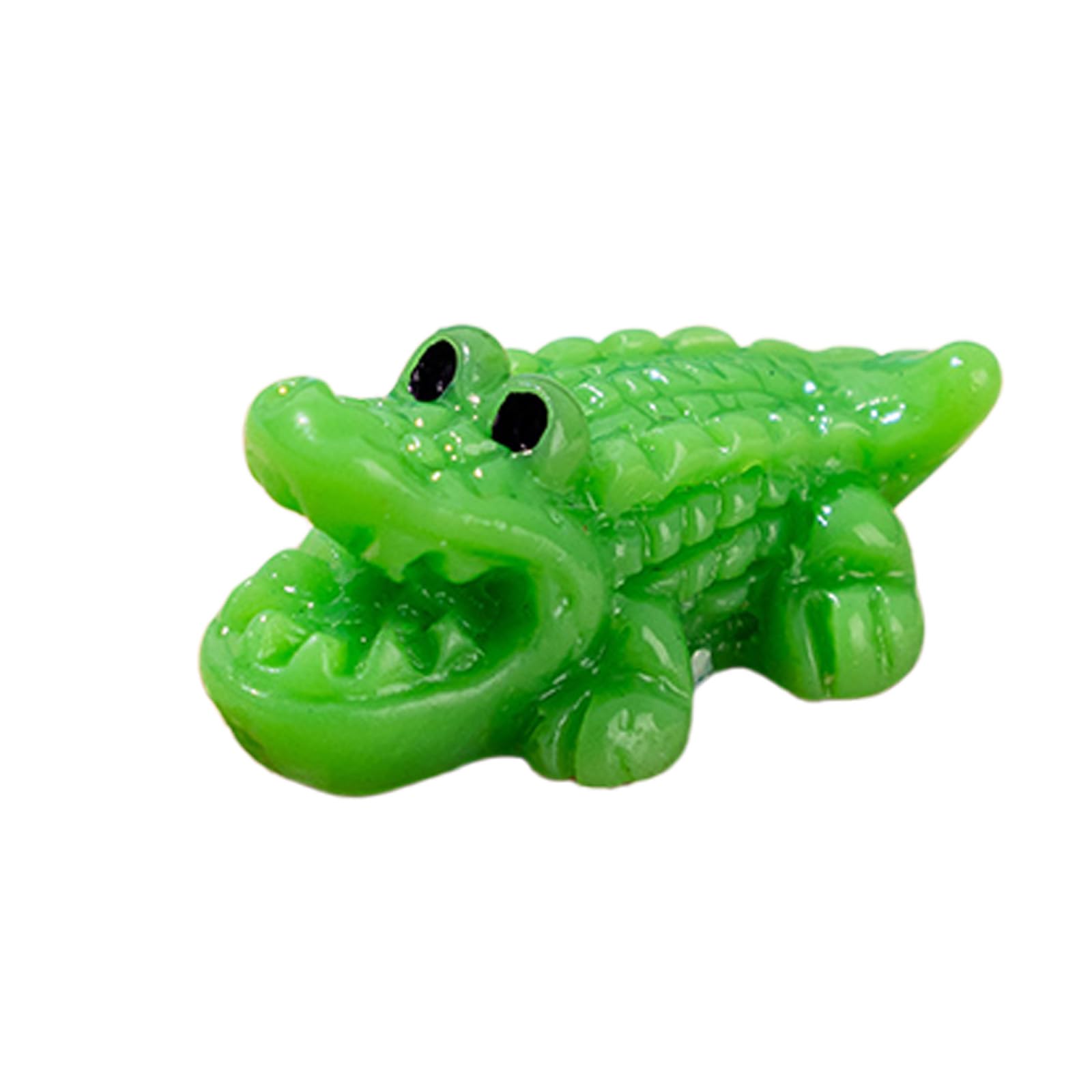alloneslife Minis Crocodilian Miniature Crocodilian Figurine, Faery Garden Accessories for Garden, Landscape, Plant Pots, Bonsais Minis Resin