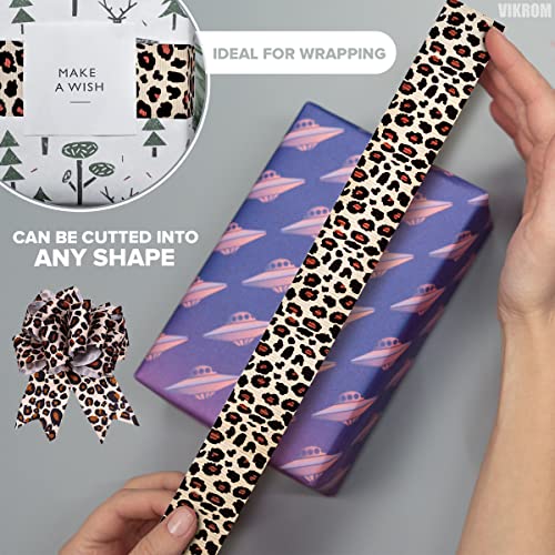 Grosgrain Ribbon Leopard Print - 1.5 X 3 Yards Leopard Wired Ribbon Boutique Grosgrain Ribbon For Hair Bow Headband Brown Ribbon Bows - Leopard Ribbon Grosgrain 2 Inch Home Office Decor Party Craft #TOP3