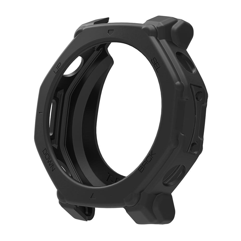 for Huami Amazfit T-Rex 3 Pro 48mm Watch Case Shock Absorbing Scratch Resistant Silicone Protective Cover - Black-image-40
