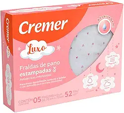 Cremer Fralda Luxo Estampa Feminina Pc Com 5 Unidades