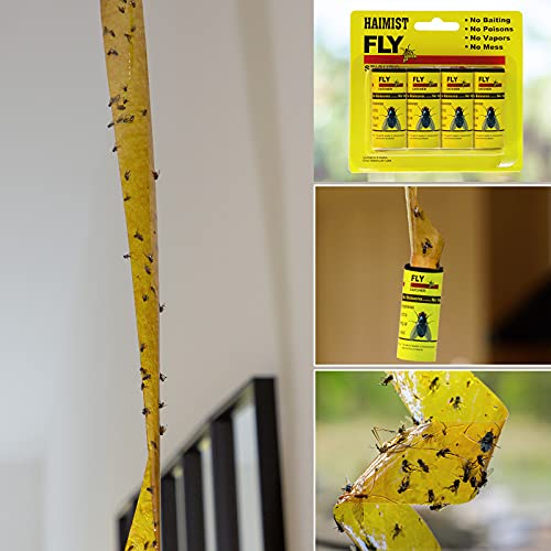 16 Pesticide Free Fly Paper, Sticky Fly Catchers Set for Indoor or Greenhouse use (16 Pack)