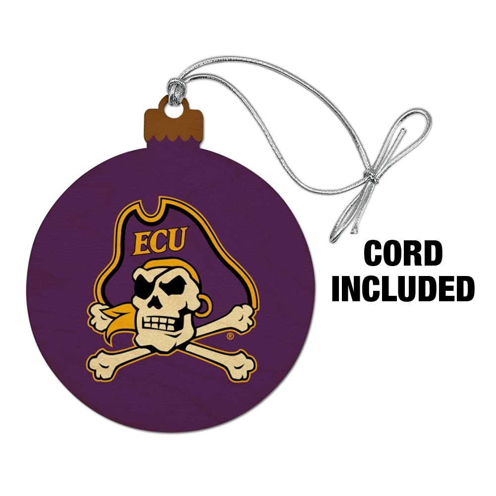 GRAPHICS & MORE East Carolina Primary Logo Wood Christmas Tree Holiday Ornament