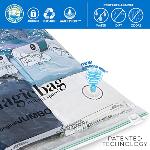 Smart Design 5717412-200 Magicbag Smart Design Instant Space Saver Storage - Flat Jumbo - Set Of 4 Bags Total - Airtight Double Zipper thumb #5