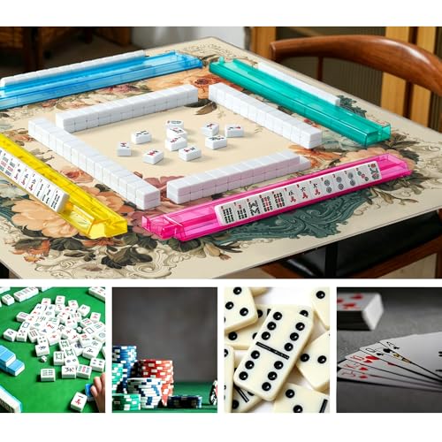 Tapete Mahjong Antideslizante con Bolsa Portátil 33x33 in miniatura 3