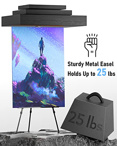 Nicpro Art Easel for Sign Black Aluminum Metal Tripod Stand, Adjustable Height 17 to 66" for Table-Top/Floor Painting - Image 2