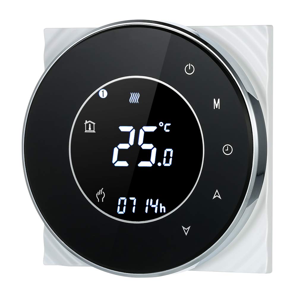Termostato Wi-Fi para caldera de gas, termostato digital, programable, pantalla LCD táctil con retroiluminación y función de control de voz, cronotermostato BHT-6000-GC