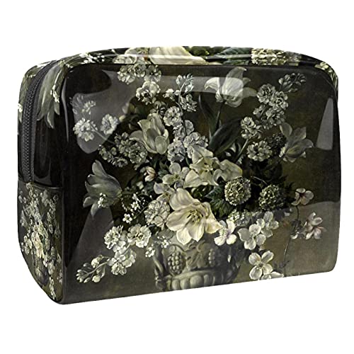 Trousse à maquillage étanche motif rose artistique idée cadeau romantique pour femme esthète