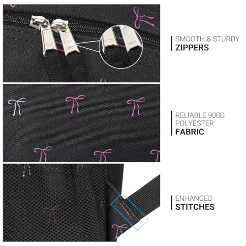 Image of ZORFIN 26L Backpack for College, and Travel: Water Resistant Bookbag - Bow Black