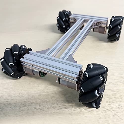 Image of Mecanum Wheel 4wd Metal Robot Car Chassis Control Learning Kit for Arduino Raspberry Pie Microbit with DC Encoder Motor, DIY Steam AGV ROS AI Move Education Platform Robotic Functional Model Silver