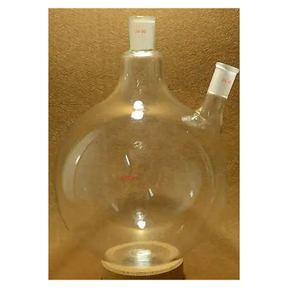 Laborglaswaren 5000 ml 24/40 2 Hals Rundboden Glaskolben 5L Labor Flasche