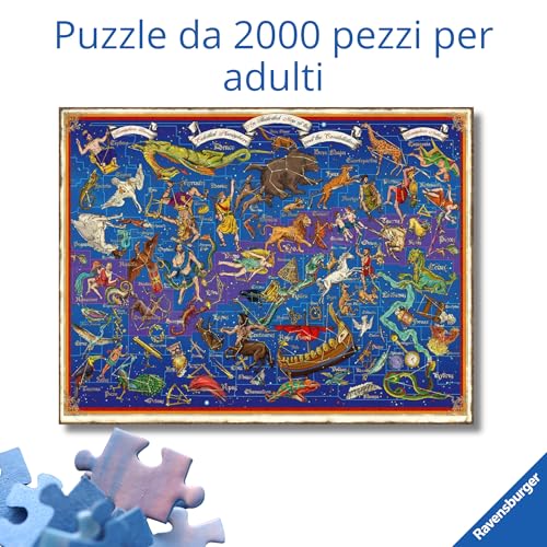 Ravensburger - Puzzle 2000 Pezzi Costellazioni | Puzzle 2000 Pezzi | Rompicapo Adulti E Bambini Dai 14 Anni In Su | Regalo Per Bambini E Adulti | Misure 98X75Cm | Tecnologia Soft-Click - 2