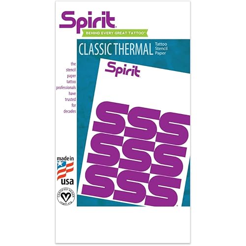 Spirit® Brand Tattoo Transfer Paper Freehand Thermal for Stencils, 8.5" x 14" - 100 Sheets, Certified Vegan, Proudly made in the USA