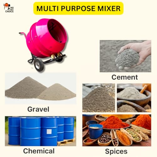 Image of Electric Concrete Mixer Machine | Heavy Duty Portable Cement Mixer for Construction & RCC Work | WITH ELECTRIC MOTOR