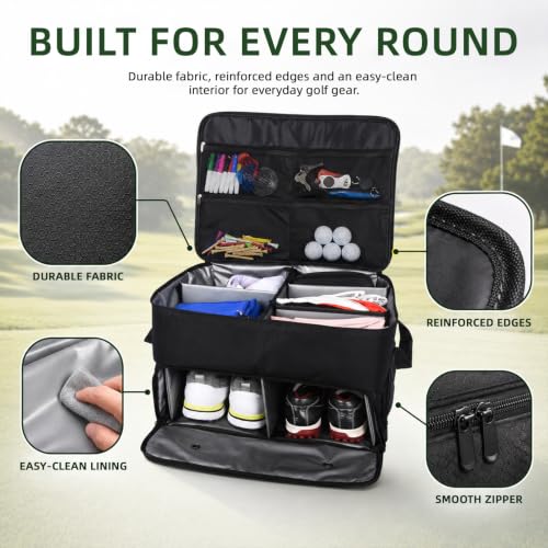 2 Layer Golf Trunk Organiser for 2 Pair Shoes,Golf Gifts for Men - Image 5