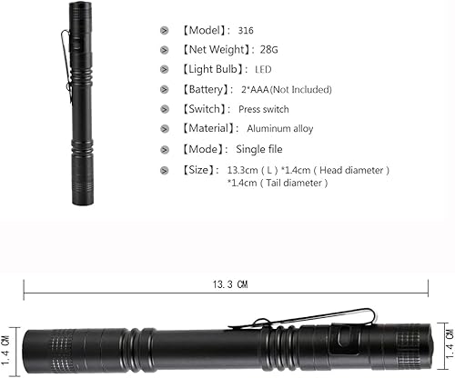 Miniatura 3 de Paquete de 5 mini linternas LED pequeñas de mano para bolígrafo, linterna de bolsillo, linterna con clip, linterna de bolígrafo LED para acampar al