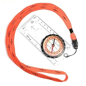 Boussole Randonnée, equipement de kit materiel survie militaire, idéal pour course orientation sur carte, rando, camping, sport de plein air. A ranger dans sac à dos pour expedition. Simple, efficace