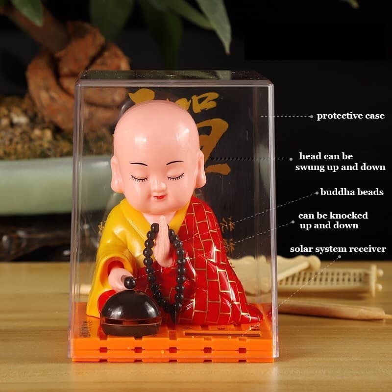Amazon.co.jp: CHBDJYかわいい仏教の僧侶像 太陽電池式中国の首振り