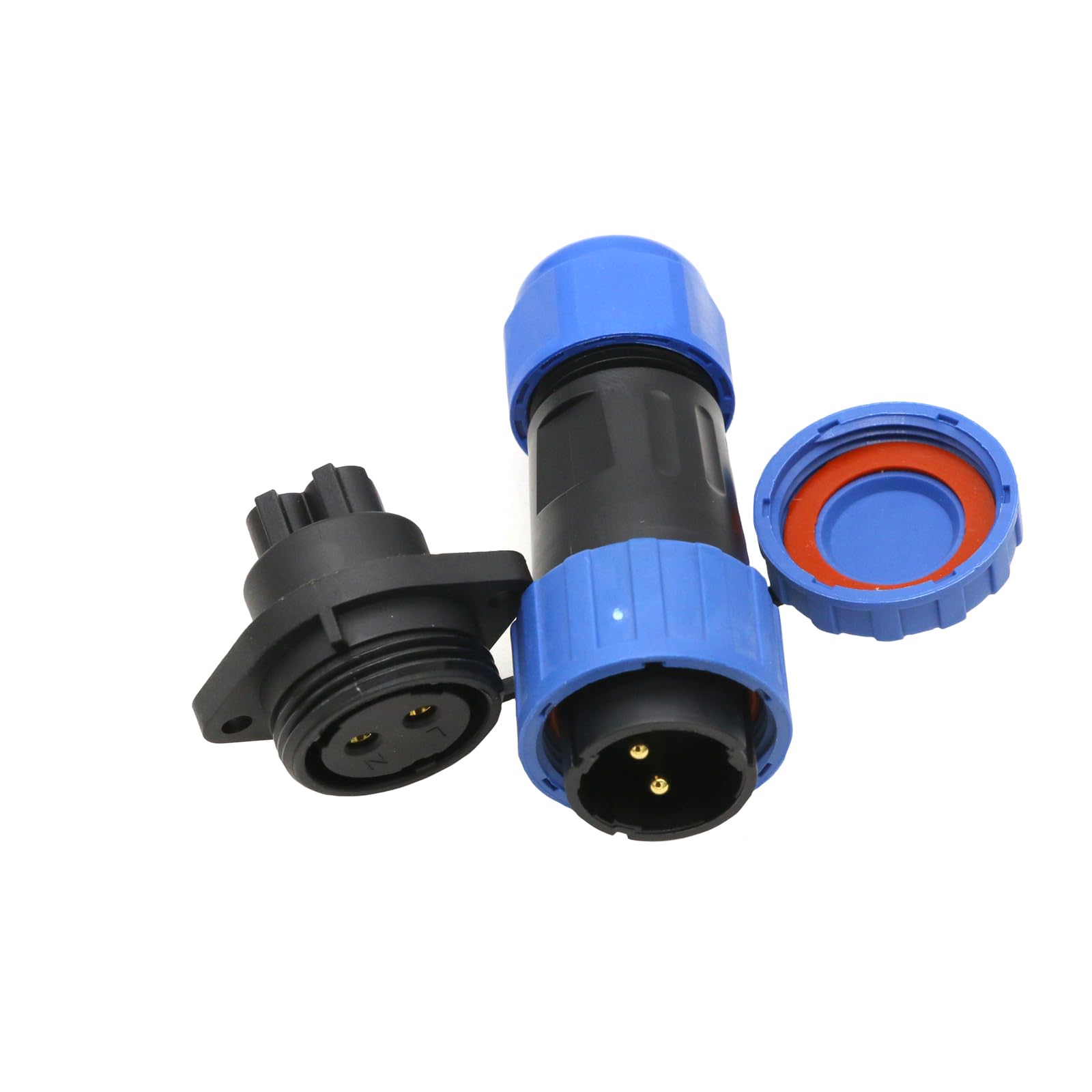 TY20 Screw Connection 2-7-Pin Back Nut/Flange/Docking/Square Cable Connector (2-Pin 25A, Flange Series), 2 polig 25A