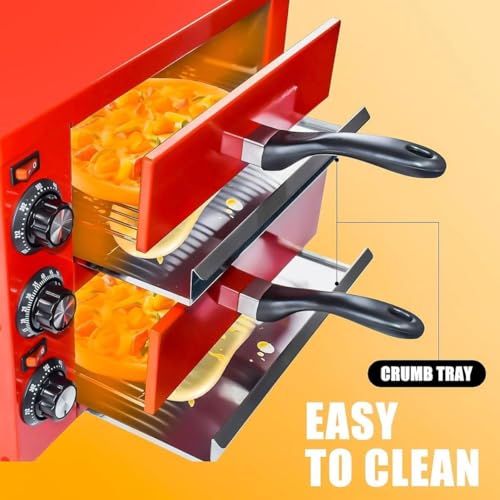 12" Commercial Electric Pizza Oven, Indoor 2-Layer Electric Pizza Maker,Countertop Pizza Cooker with Adjustable Temperature & 60 Minutes Timer, Table Top Pizza Maker for Restaurant Home - Image 5