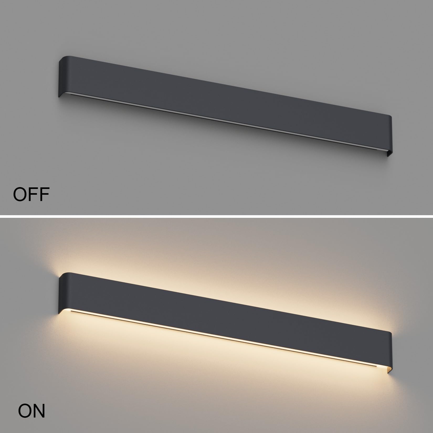 Klighten Lámparas de Pared Led 83CM, 30W Aplique de Parete Interior Arriba Abajo Moderna, Aplique Pared para Salas, Escalera, Dormitorios, Pasillos, Blanco Cálido 3000K, Antracita