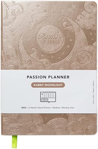 Passion Planner Agenda semanal anual 2023 orientada a los objetivos del domingo calendario de citas tapa dura del diario de reflexión pequeño 58 x