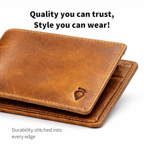 Image of TRAVALATE Brown Leather Wallet for Men | Stylish Bifold Men Wallet with 4 Easy Access Card Slots, 2 Large Cash Pockets & 1 Coin Pocket | Gift for Men - Brown