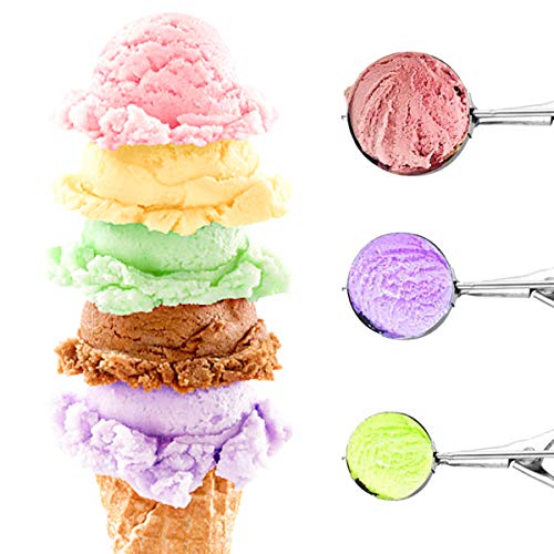 5 Pcs Stainless Steel Ice Cream Cookie Scoop Set & Melon Baller Scoop Set with Trigger for DIY Baking Cutting and Scooping Ice Cream Cookies Fruits Melons Meatballs Muffins Cupcakes Cheese Vegetable - Thumbnail 4