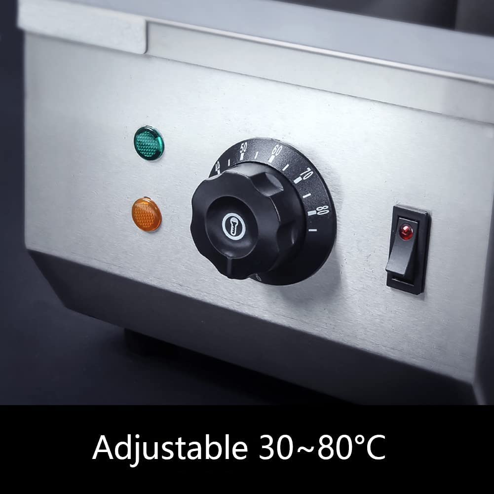 Templadora de Chocolate Comercial de 9 Libras, crisol de Chocolate con Control Digital (30~80 °C), Calentador eléctrico de Alimentos de 600 W para Leche/Crema/Sopa, 2 Tanques.
