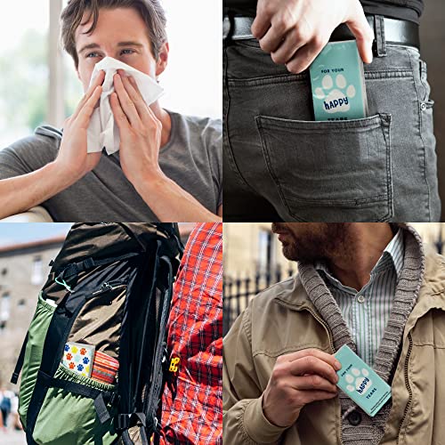 Funwares White Facial Travel Tissue Packs, Chlorine-Free, 8 Packs, 72 Tissues, 3-Ply Sheets, 9 Sheets Per Pack, Car, Travel, School, Work #TOP3