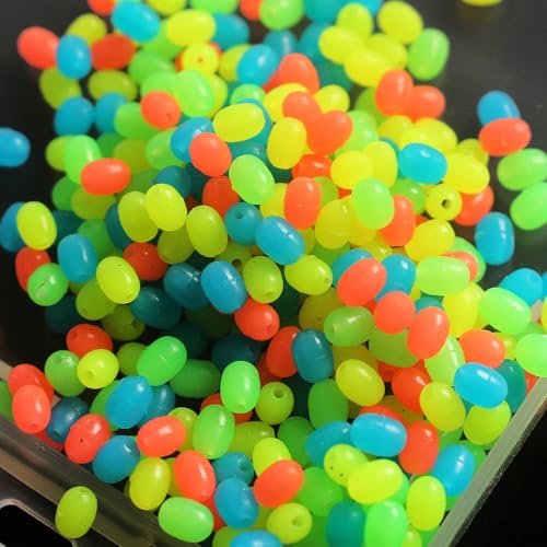 200 piezas cuentas luminosas plásticas para pesca miniatura 6