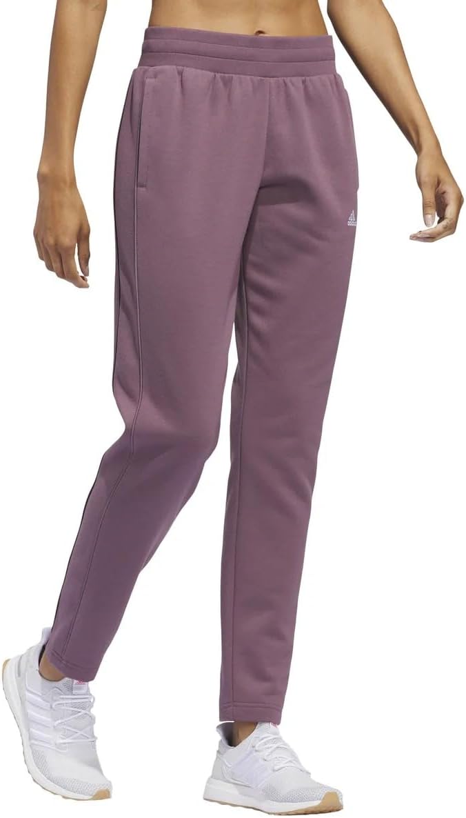 adidas Women’s Relaxed Fit Tapered Legs Fleece Pant - Purple (Shadow Fig), Small - Image 2