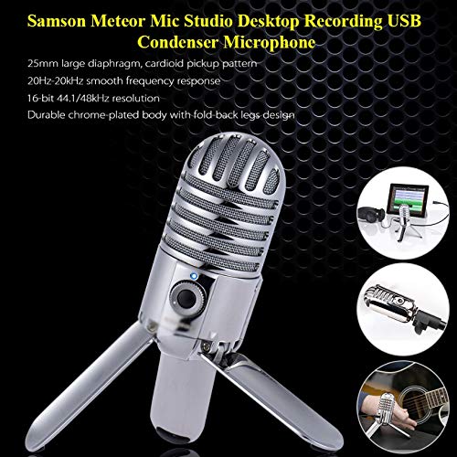 Microphone de studio USB chrome avec pieds pliables et sac de transport - 6