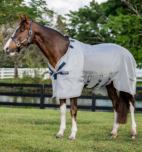Horseware Fliegendecke Rambo Protector Silver/Navy, White...