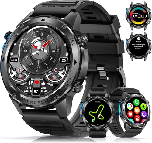 PODOEIL Military Smart Watch for Men with GPS, 1.43